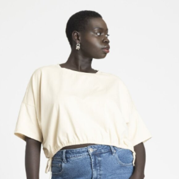 Eloquii Crop Tie Tee - Picture 1 of 4